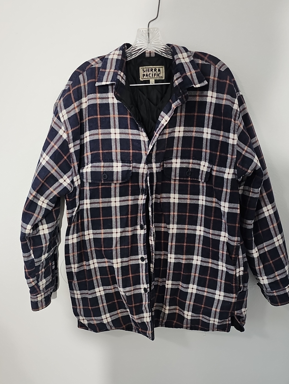 Men's Navy Plaid Jacket Size L